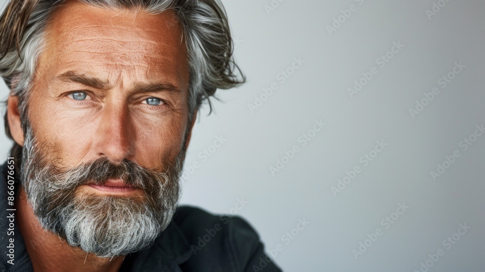 Fototapeta premium Intense Gaze of a Silver Fox