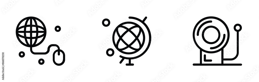 Meeting web icon set in line style. Conference, team, brainstorm, seminar, interview, collection. Vector illustration. Editable stroke Meeting web icon set in line style. Conference, team, brainstorm, seminar, interview, collection. Vector illustration. Editable stroke