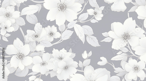 Wallpaper Mural seamless floral background,floral line art, floral patterns, seamless patterns, large flowers
 Torontodigital.ca