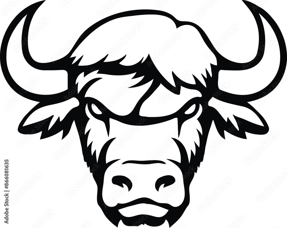 Buffalo head icon silhouette illustration and artwork Buffalo head icon silhouette illustration and artwork