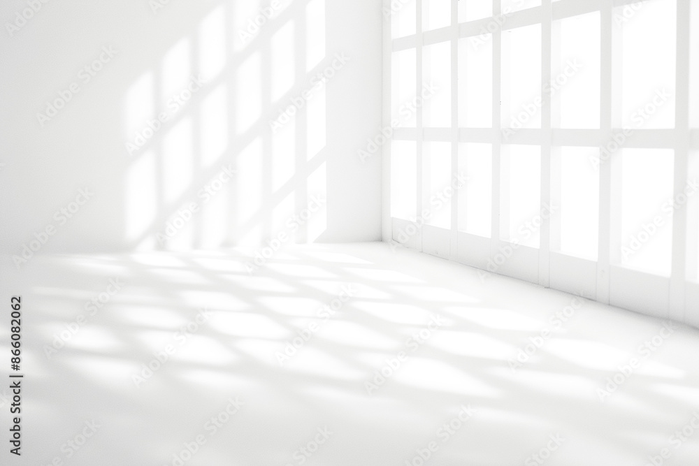 Fototapeta premium Abstract shadow overlay background with light gray and white color, png on transparent background