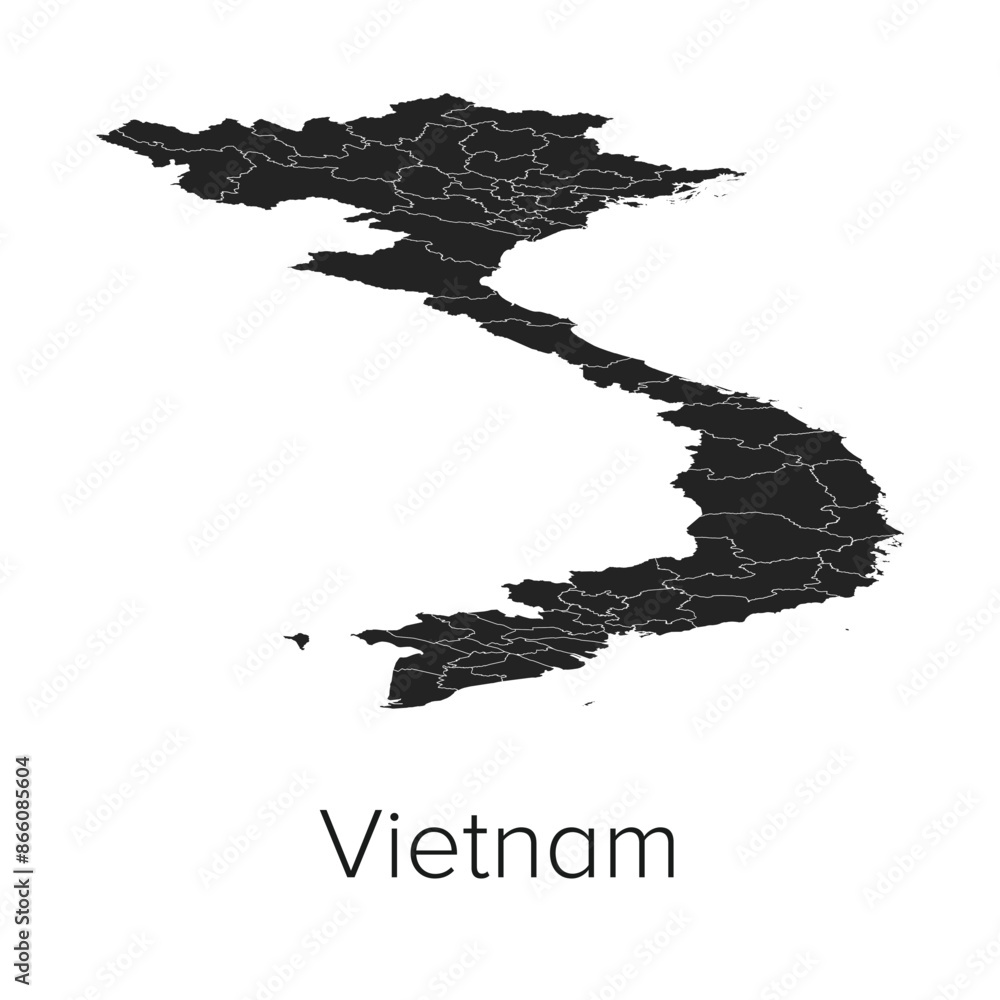 custom made wallpaper toronto digitalVietnam Map Vector Illustration - Silhouette, Outline, Vietnam Travel and Tourism Map