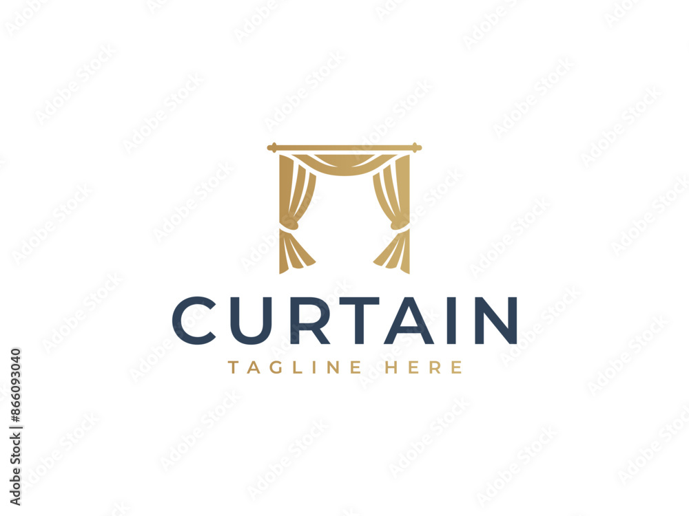 curtain logo vector illustration. luxury curtain logo template curtain logo vector illustration. luxury curtain logo template