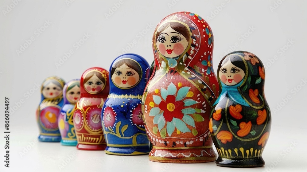 Matryoshka doll isolated on white background Matryoshka doll isolated on white background