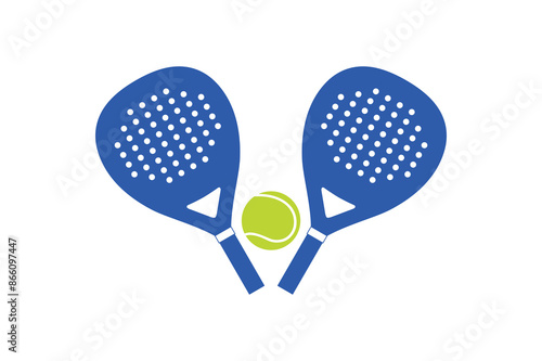 Padel logo padel Racket with ball logo design vector