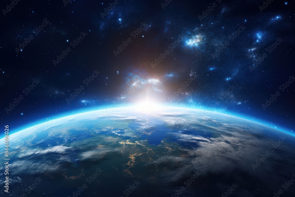 Fototapeta premium Earth in galaxy astronomy universe planet.