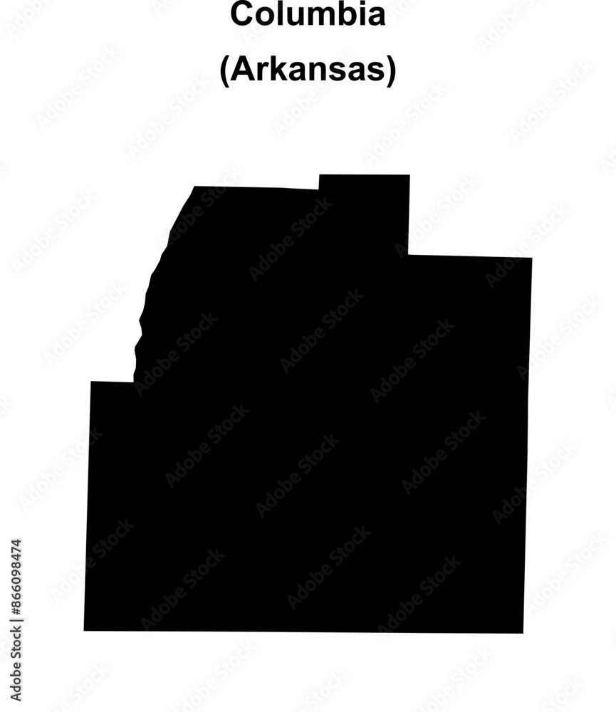 Columbia County (Arkansas) blank outline map Columbia County (Arkansas) blank outline map