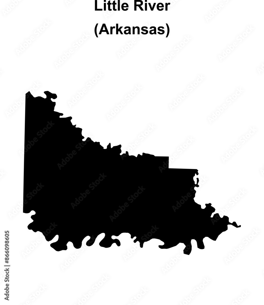 Obraz premium Little River County (Arkansas) blank outline map