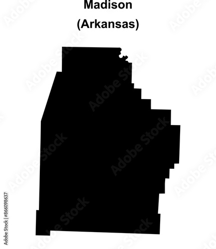 Madison County (Arkansas) blank outline map