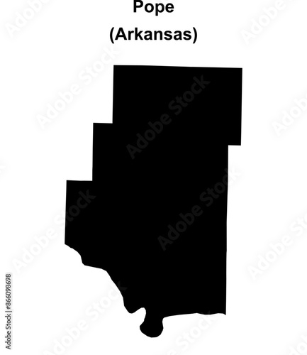 Pope County (Arkansas) blank outline map