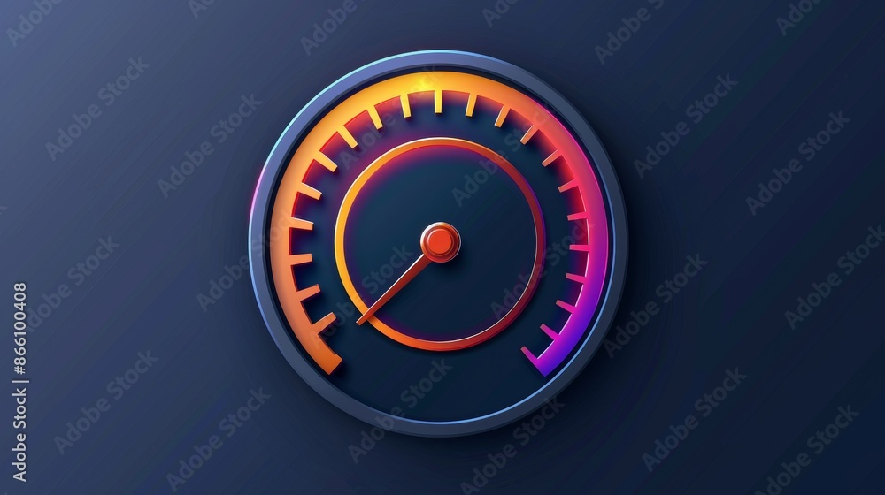 Tachometer, speedometer, and indicator icon. Speed sign logo.