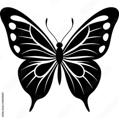 butterfly icon silhouette vector art illustration