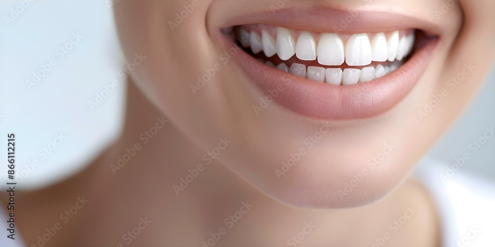 Fototapeta premium Joyful young woman with a radiant smile in a dental clinic rejoicing. Concept Healthcare, Dental Care, Smiling Patient, Happy Visit, Wellness