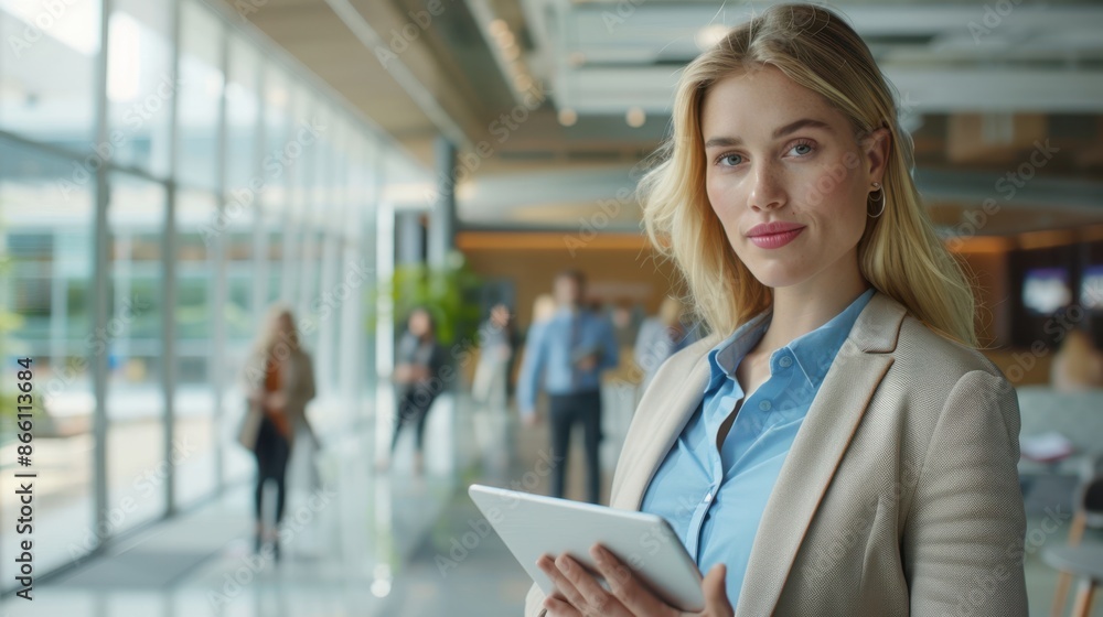 The businesswoman with tablet The businesswoman with tablet