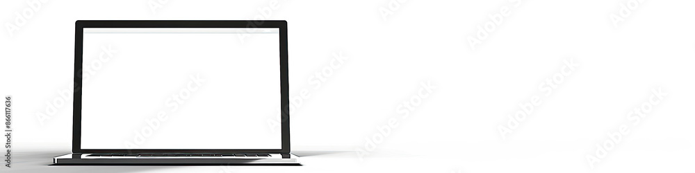 A laptop is open and the screen is blank A laptop is open and the screen is blank