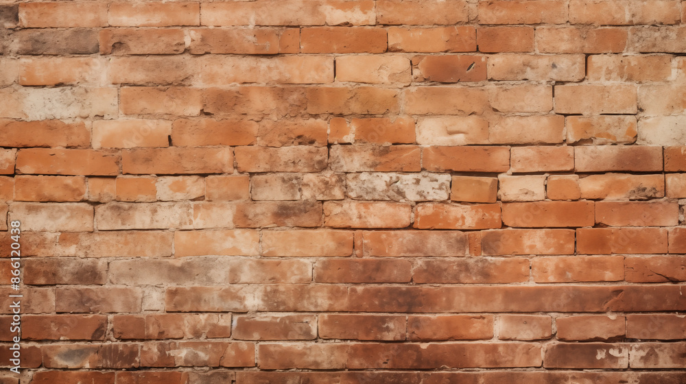Old Red Brick Wall Texture, Rustic Background, Industrial Aesthetic with Copy Space Old Red Brick Wall Texture, Rustic Background, Industrial Aesthetic with Copy Space