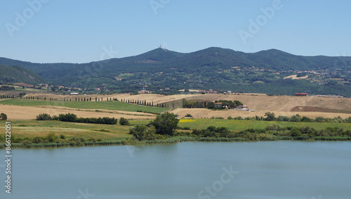 landscape with lake and mountains photo