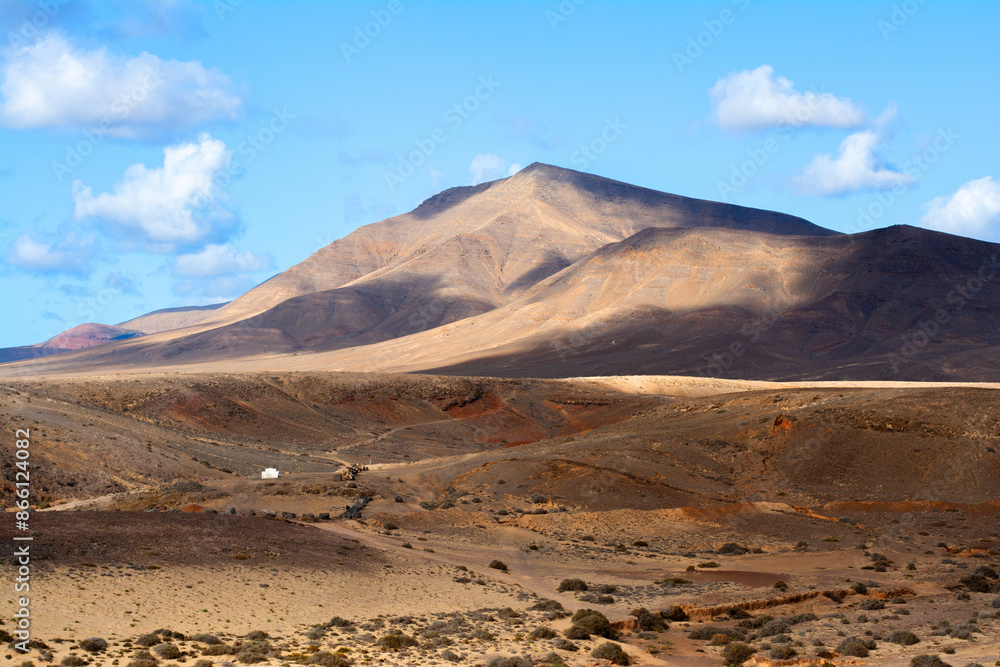 Landscape of volcanic desert in Los Ajaches National Park on Lanzarote, Canary Islands, Spain Landscape of volcanic desert in Los Ajaches National Park on Lanzarote, Canary Islands, Spain