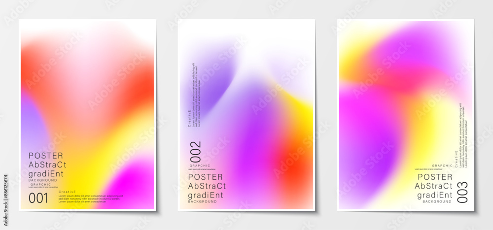 Gradient blurred backgrounds set modern abstract colorful patterns graphic. Design template collection for cover and poster. Vector illustration Gradient blurred backgrounds set modern abstract colorful patterns graphic. Design template collection for cover and poster. Vector illustration
