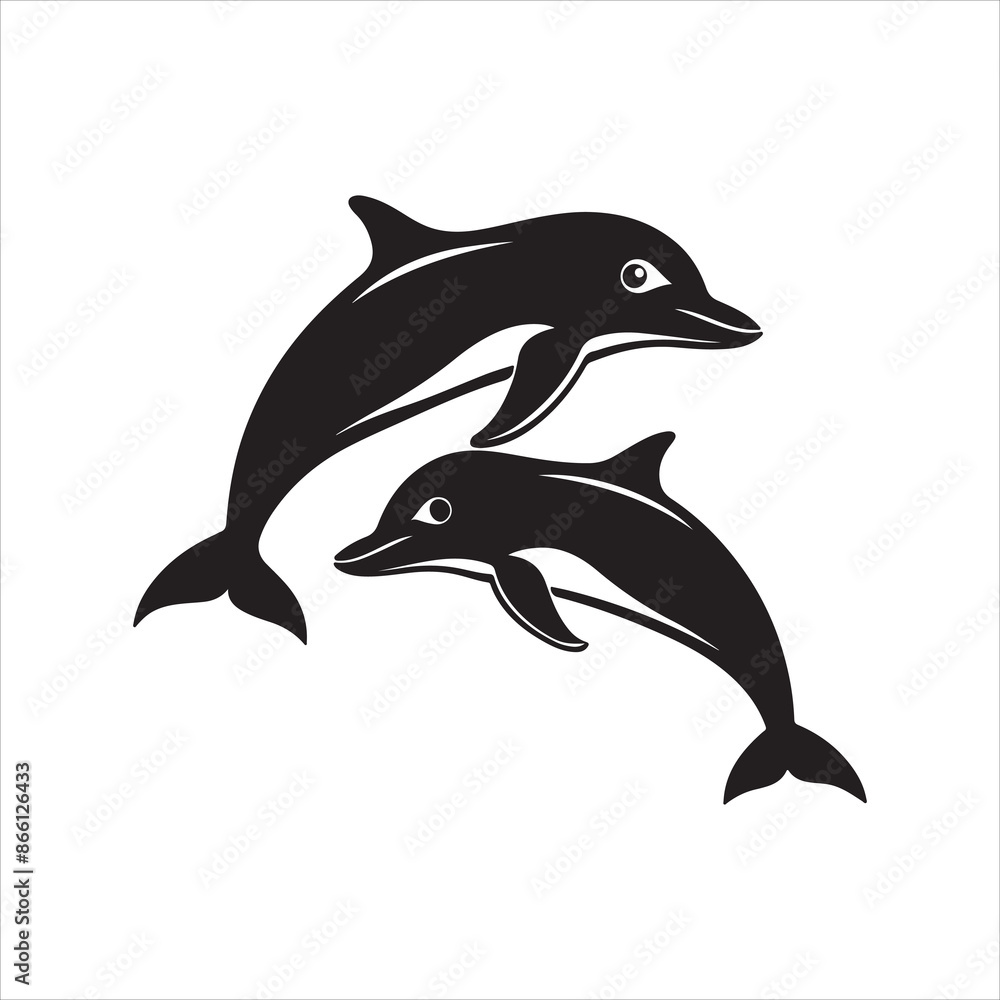 Dolphin silhouette design vector Art & Illustration AI Technology Dolphin silhouette design vector Art & Illustration AI Technology