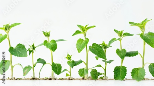 Wallpaper Mural Elegant display of sunflower seedlings isolated on a bright white backdrop, emphasizing growth Torontodigital.ca