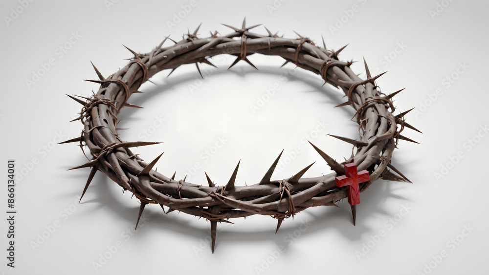 Fototapeta premium Crown of Thorns on white background