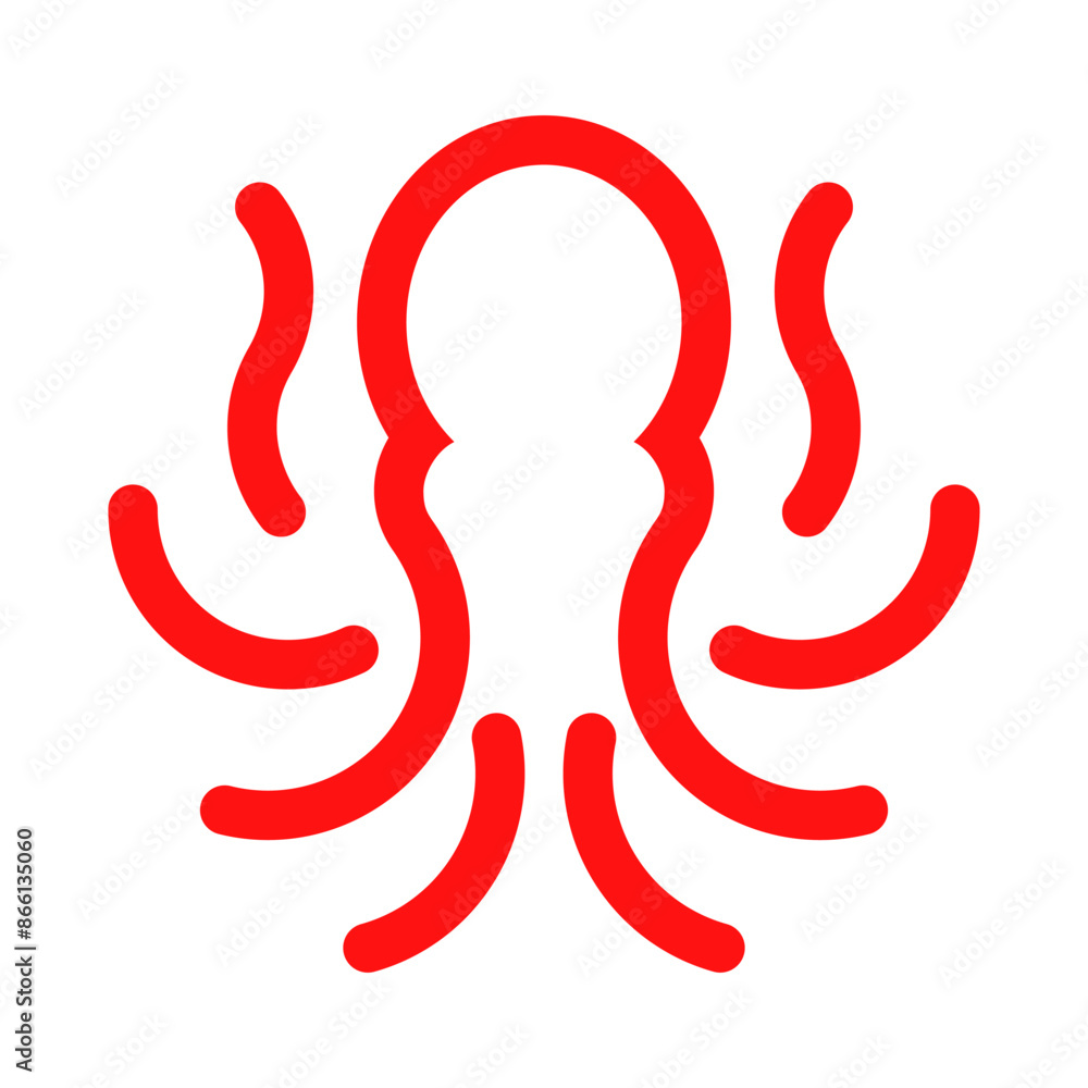 Obraz premium Octopus Vector Logo Design Template