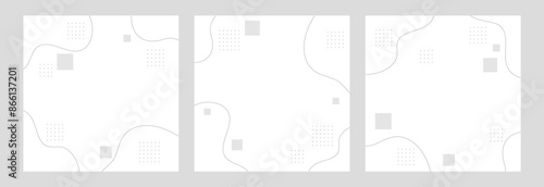 曲線と幾何学模様の背景セット