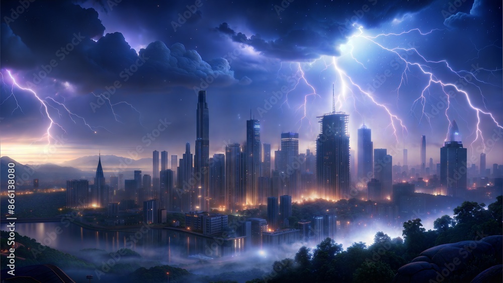 Obraz premium thunder at the sky