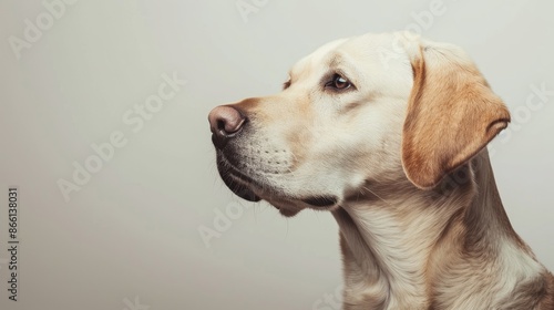 Labrador dog portrait with empty space
