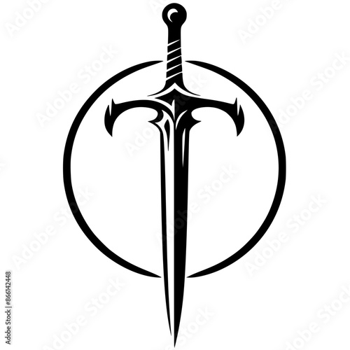 Silhouette of war sword t-shirt design