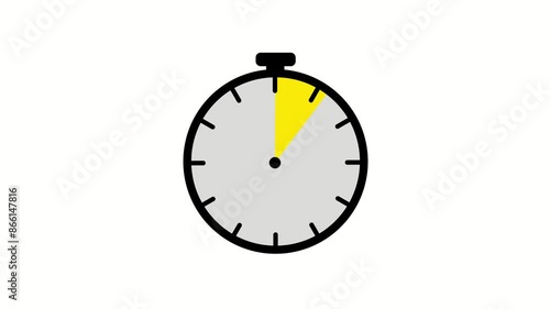 a stopwatch that turns on and counts down 10 seconds and turns off on a white background