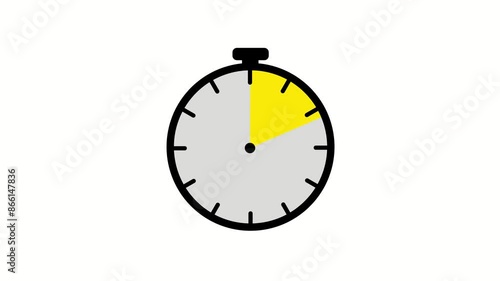 a stopwatch that turns on and counts down 15 seconds and turns off on a white background