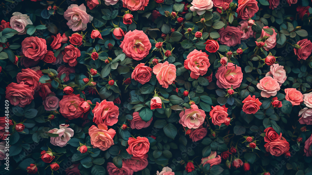 A large cluster of roses A large cluster of roses