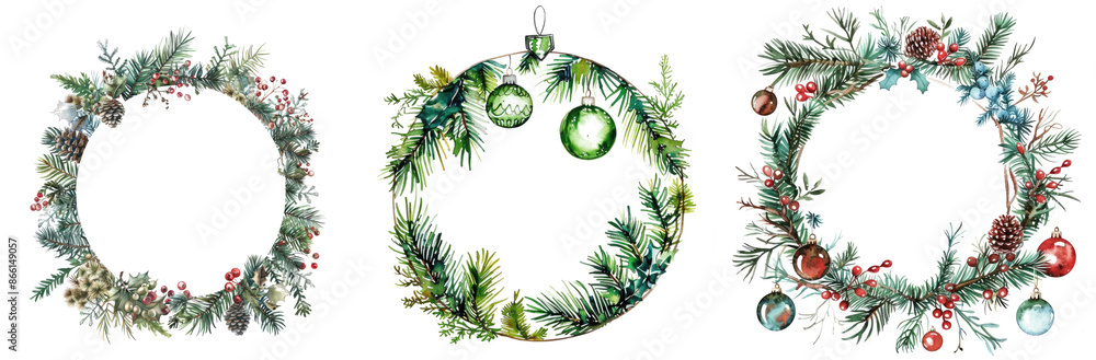 round christmas decoration circle with copyspace isolated on white or transparent png round christmas decoration circle with copyspace isolated on white or transparent png