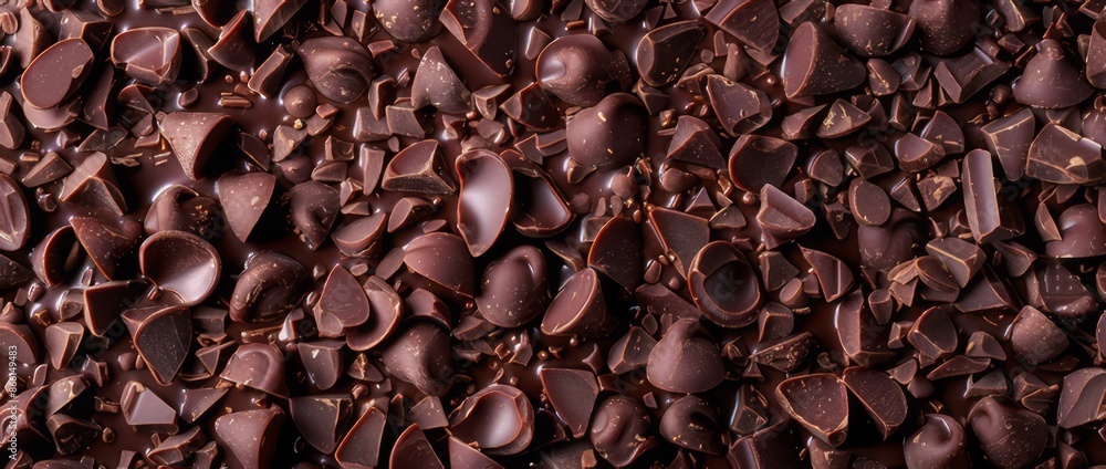 Delicious chocolate sprinkles background with a focus on sweet cocoa texture Delicious chocolate sprinkles background with a focus on sweet cocoa texture