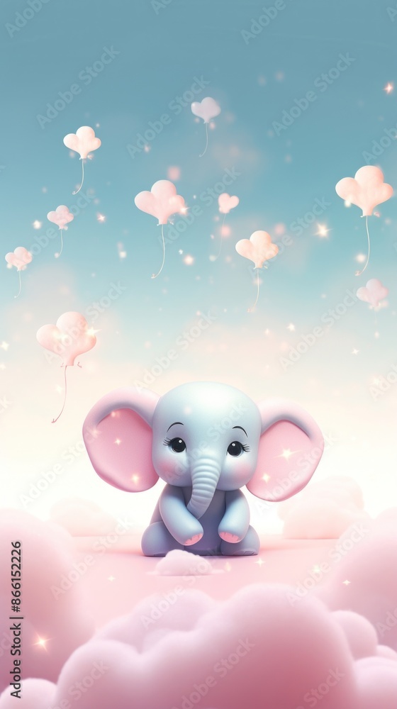 Cute Elephant dreamy wallpaper animal cartoon mammal. Cute Elephant dreamy wallpaper animal cartoon mammal.
