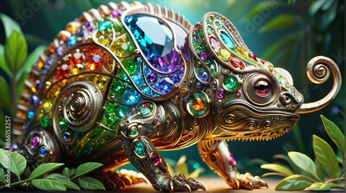 Wallpaper Mural Ornate Jewel-Encrusted Mechanical Chameleon Torontodigital.ca