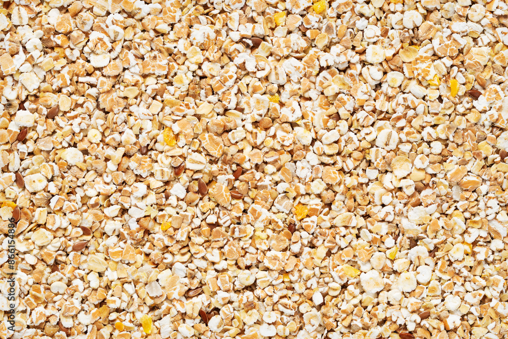 Top view texture of flakes of different cereals Top view texture of flakes of different cereals