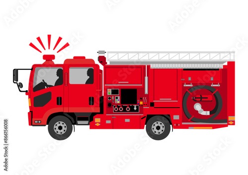 消防車がサイレンを鳴らして走行する