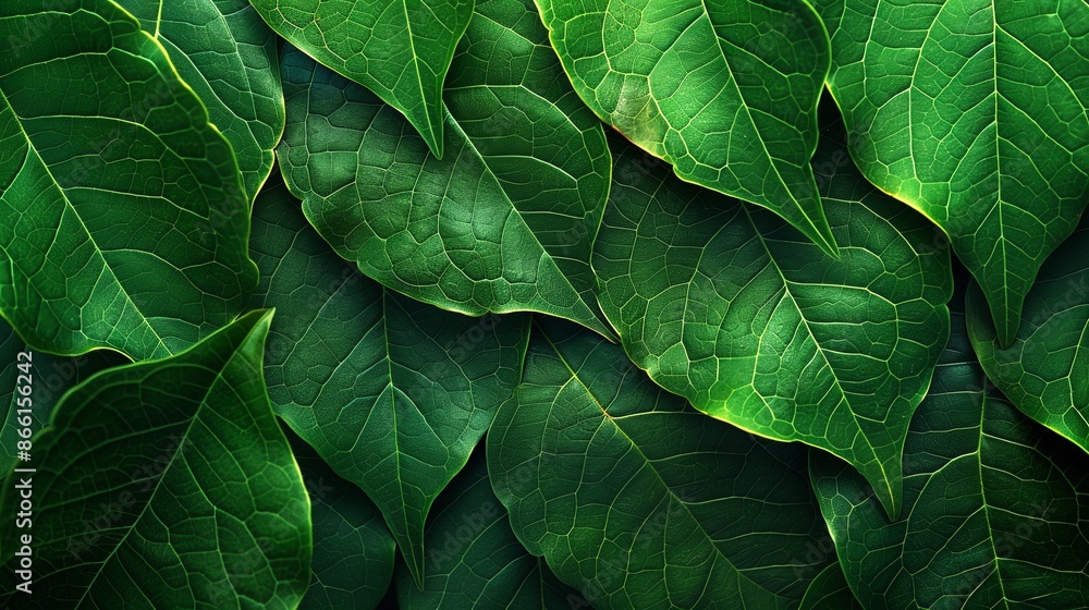 Green tropical plant close-up Green tropical plant close-up
