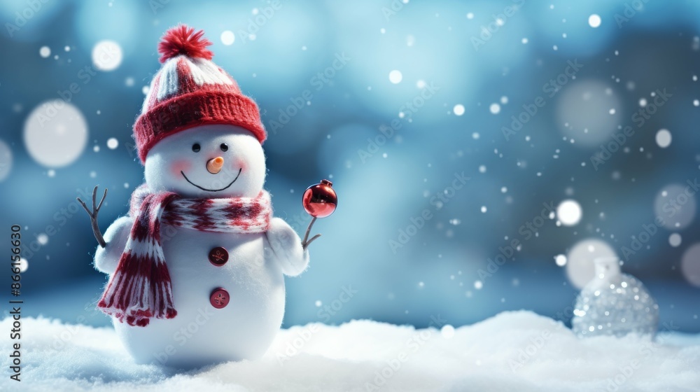Cheerful Snowman in a Winter Wonderland Cheerful Snowman in a Winter Wonderland