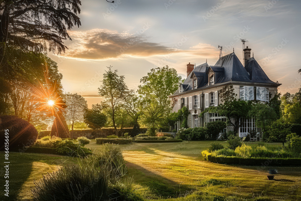 Fotografie classic French chateau in the countryside