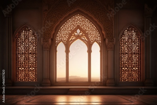 Islamic window architecture pattern spirituality. © Rawpixel.com