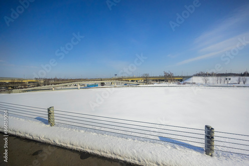 Vire of nature near the highway in winter season of Japan photo