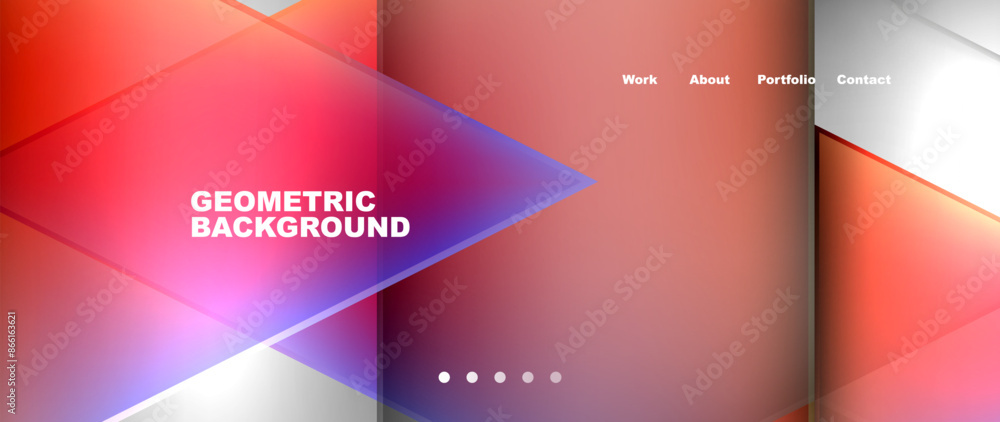 Metal triangles with colorful bright triangles. Geometric modern minimalist design template Metal triangles with colorful bright triangles. Geometric modern minimalist design template