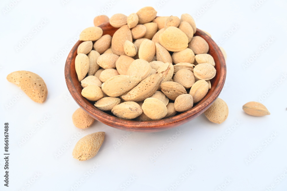Almond with shell. It's other name Prunus amygdalus and Prunus dulcis. The almond is also the name of the edible and widely cultivated seed of this tree. indian almond. Almond with shell. It's other name Prunus amygdalus and Prunus dulcis. The almond is also the name of the edible and widely cultivated seed of this tree. indian almond.