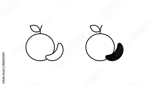 Nectarine icon design with white background stock illustration