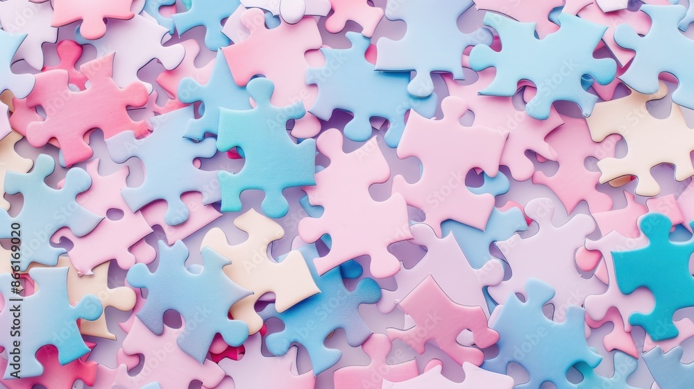 Close up of colorful puzzle pieces Close up of colorful puzzle pieces
