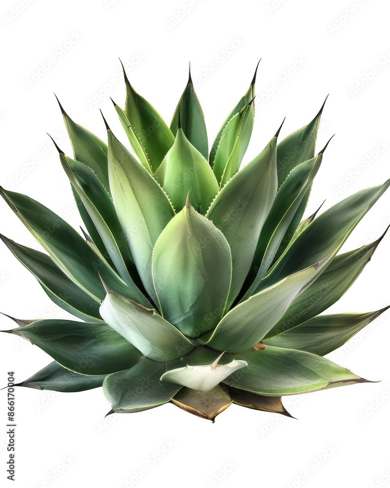Fototapeta premium Green Agave Plant with Sharp Leaves